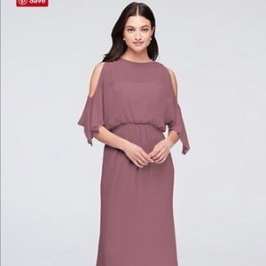 David’s Bridal Blouson Chiffon Dress in Quartz